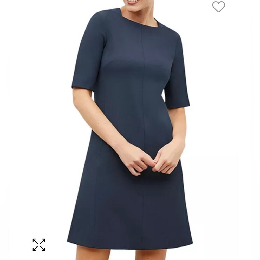 MM.LaFleur‎ Emily 2.0 Dress Women 10 Blue Excellent Workwear Minimalist Stretch
